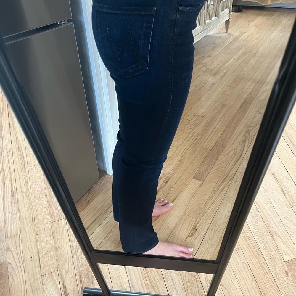 MOTHER Women's Straight Leg Jeans - Dark Blue - Picture 5 of 14